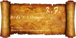 Král Filemon névjegykártya